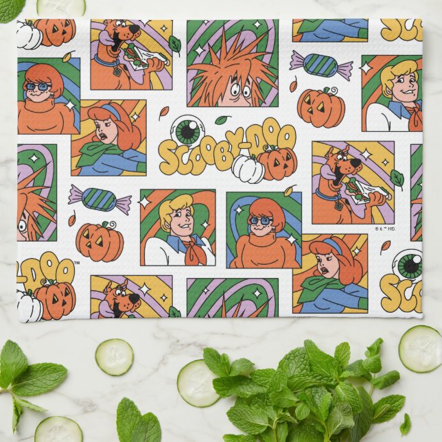 Scooby-Doo Halloween-fotografier Mönster Kökshandduk (Vikta)