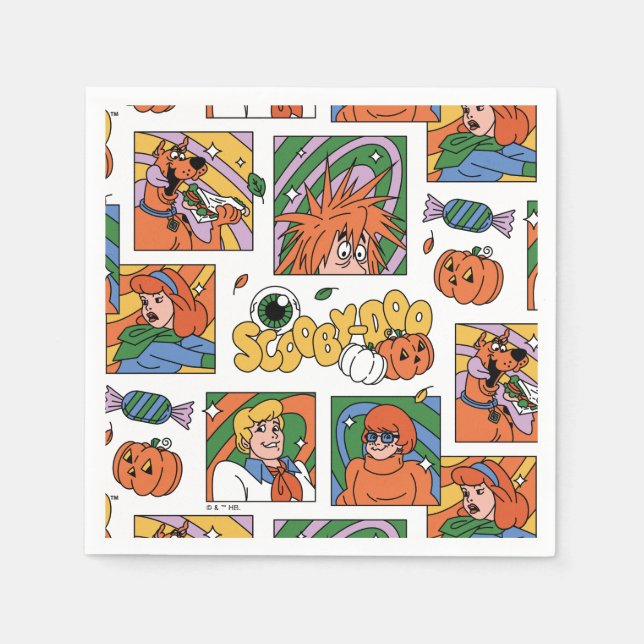 Scooby-Doo Halloween Photos Pattern Pappersservett (Framsidan)