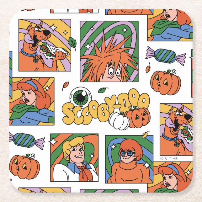 Scooby-Doo Halloween Photos Pattern Underlägg Papper Kvadrat (Framsidan)