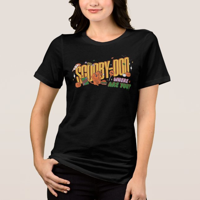 Scooby-Doo Halloween Snack Logo T Shirt (Framsida)