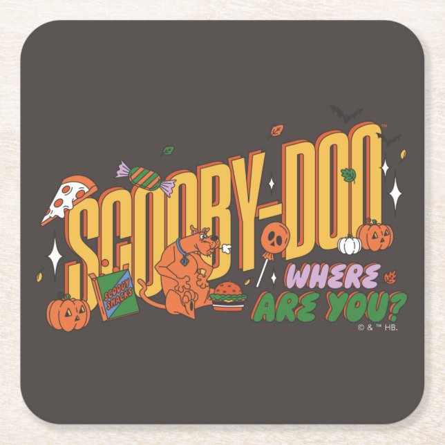 Scooby-Doo Halloween Snack Logo Underlägg Papper Kvadrat (Framsidan)
