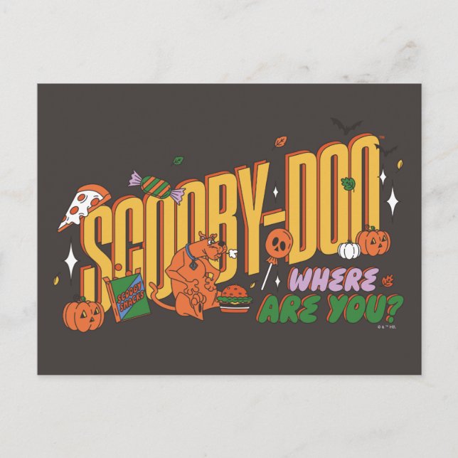 Scooby-Doo Halloween Snack Logo Vykort (Framsida)