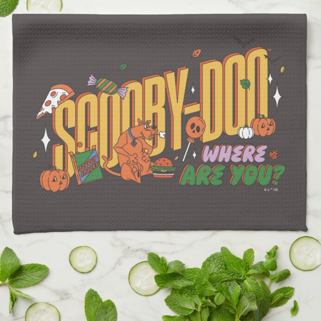 Scooby-Doo Halloween-snack-logotyp Kökshandduk (Vikta)