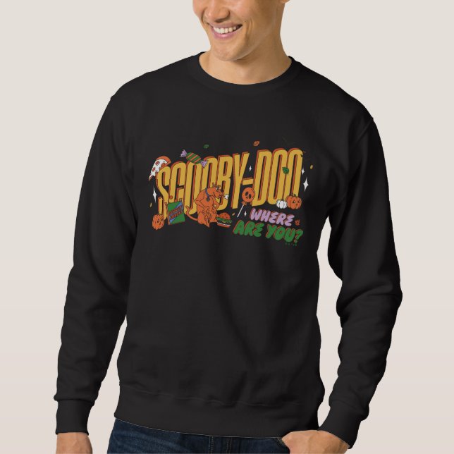 Scooby-Doo Halloween-snack-logotyp Lång Ärmad Tröja (Framsida)