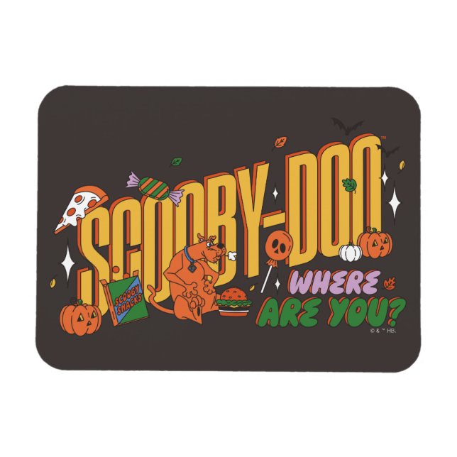 Scooby-Doo Halloween-snack-logotyp Magnet (Horisontell)