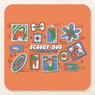 Scooby-Doo Halloween-vägg med ramar för bilder Underlägg Papper Kvadrat