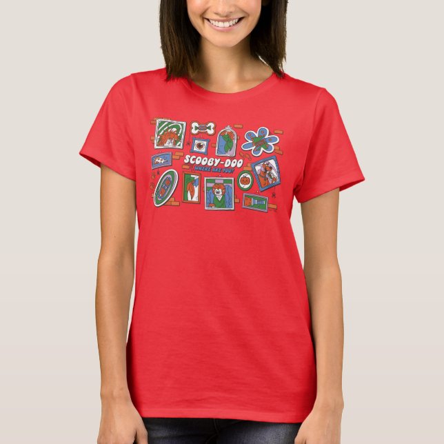 Scooby-Doo Halloween-vägg med ramar T Shirt (Framsida)