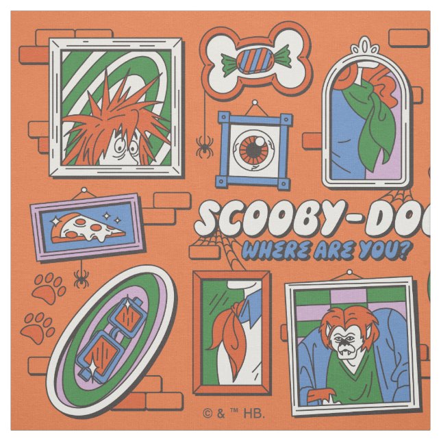 Scooby-Doo Halloween-vägg med ramar Tyg (Provkarta)
