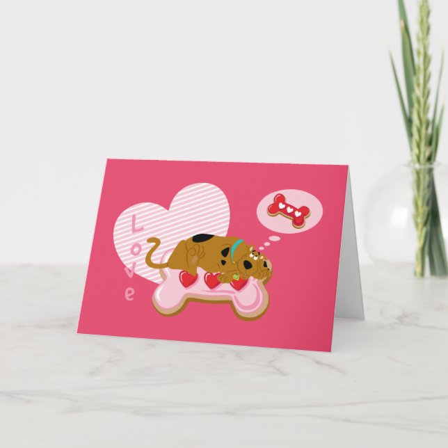 Scooby-Doo - Heart Decorated Scooby Snacks Helgkort (Framsida)
