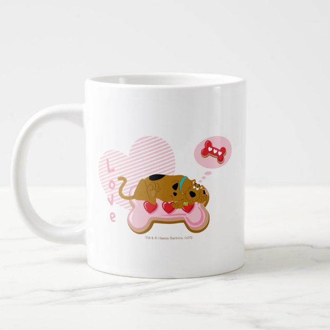 Scooby-Doo - Heart Decorated Scooby Snacks Jumbo Mugg (Vänster)
