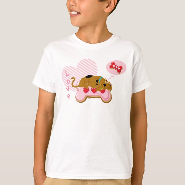 Scooby-Doo - Heart Decorated Scooby Snacks T Shirt (Framsida)