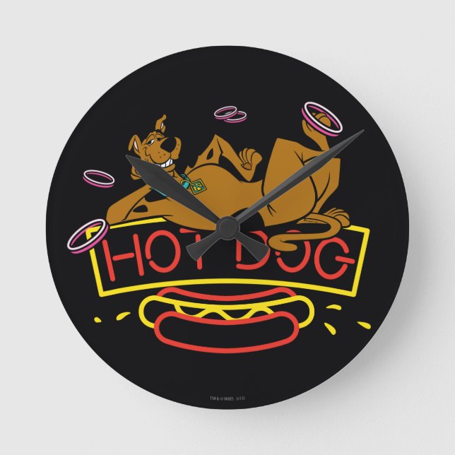 Scooby-Doo Hett Hund Neon Sign Rund Klocka (Framsida)
