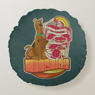 Scooby-Doo hög av Pizza "grafiska Munchies" Rund Kudde