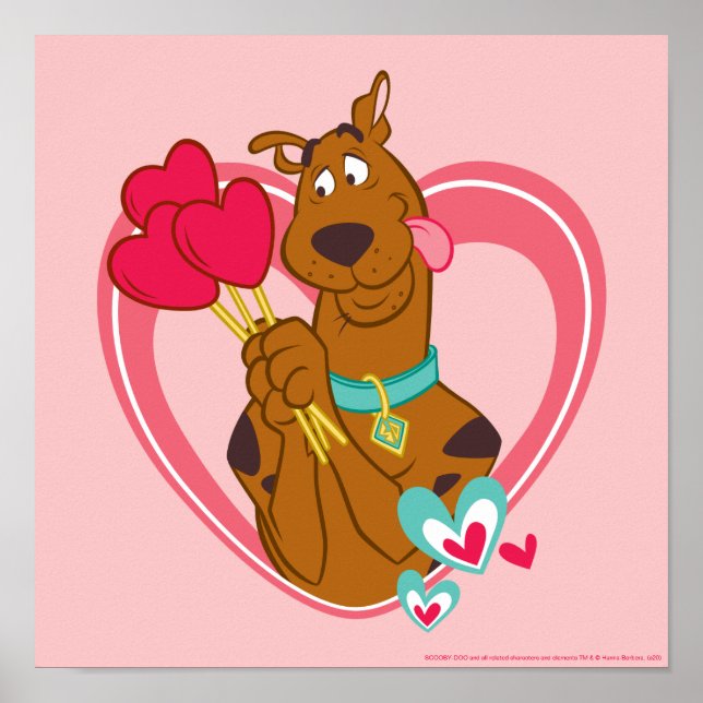 Scooby-Doo Holding Heart Lolipops Poster (Framsidan)