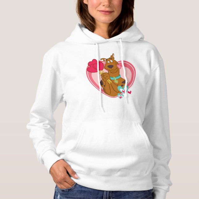 Scooby-Doo Holding Heart Lolipops T Shirt (Framsida)