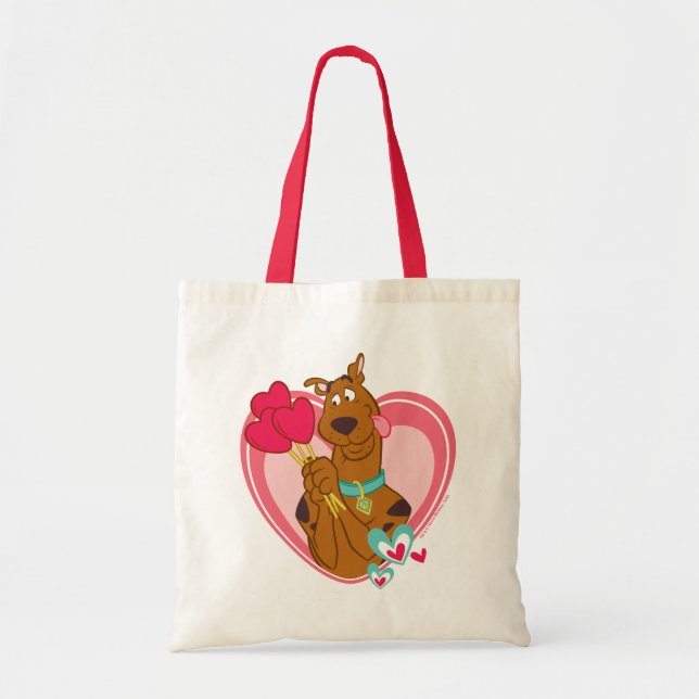 Scooby-Doo Holding Heart Lolipops Tygkasse (Framsidan)