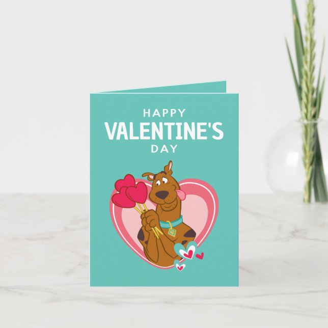 Scooby-Doo Holding Heart Lollipops Anteckningskort (Framsida)