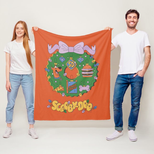 Scooby-Doo Holiday Snabb Julkrans Grafik Fleecefilt (På plats)