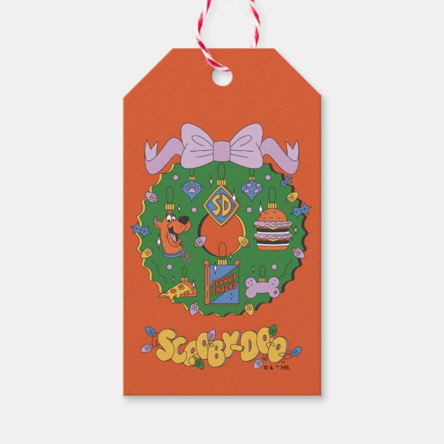 Scooby-Doo Holiday Snabb Krans Grafik Presentetikett (Framsidan)