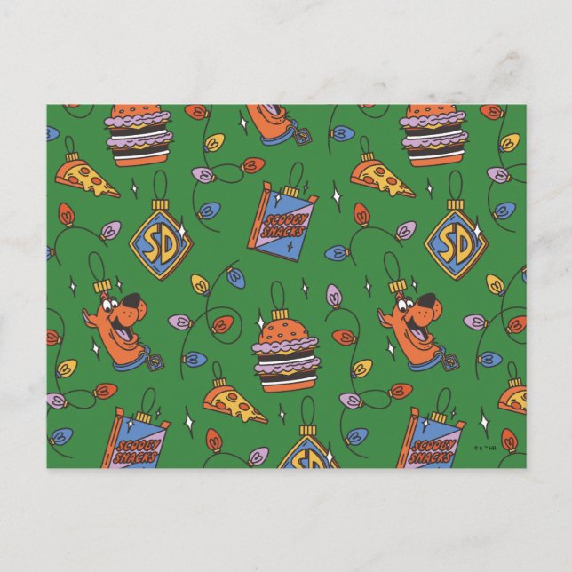Scooby-Doo Holiday Snack Lights Mönster Vykort (Framsida)