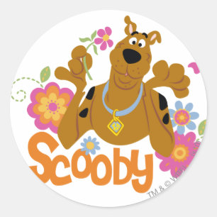Scooby-Doo in Flowers Runt Klistermärke