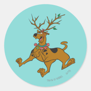Scooby-Doo jul Helgdag Antlers Runt Klistermärke