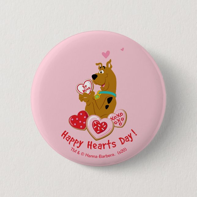Scooby-Doo - Lycklig Hearts Day Knapp (Framsida)