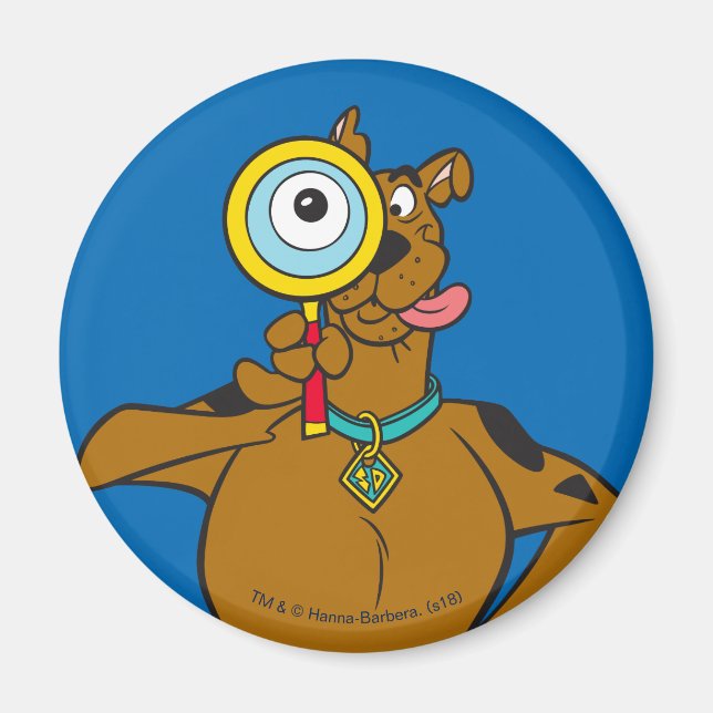 Scooby-Doo med förstoringsglas Magnet (Framsidan)