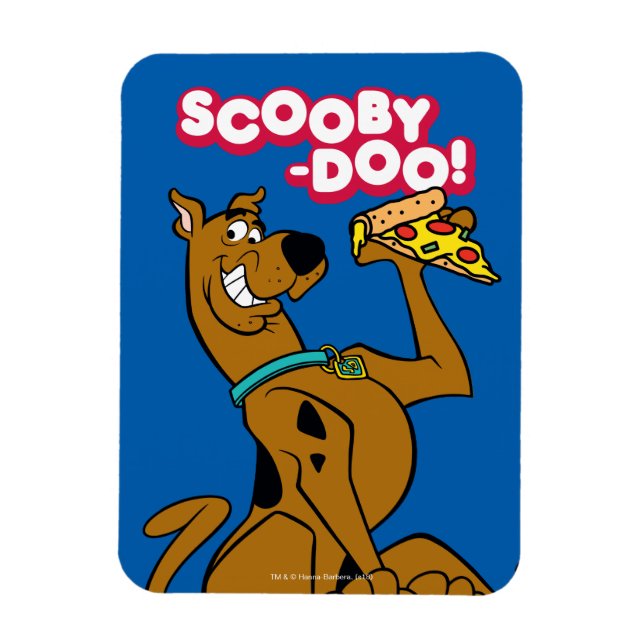 Scooby-Doo med Pizza-segment Magnet (Vertikal)