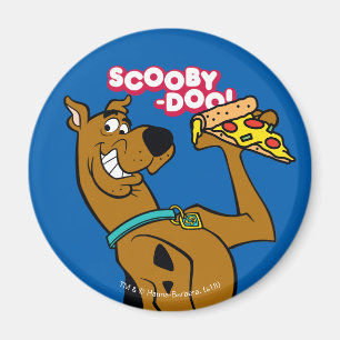 Scooby-Doo med Pizzaskivan Magnet