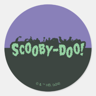 Scooby-Doo! Monster Silhouette Logotyp Runt Klistermärke