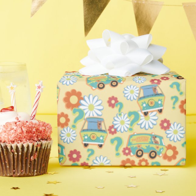 Scooby-Doo Myasty Maskin Flower Mönster Presentpapper (Födelsedagsfest)