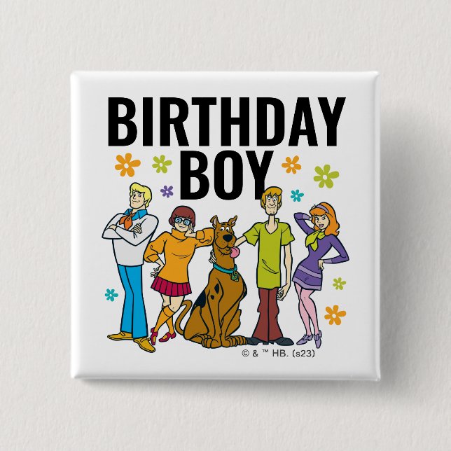 Scooby-Doo och Gang Birthday Boy Knapp (Framsida)