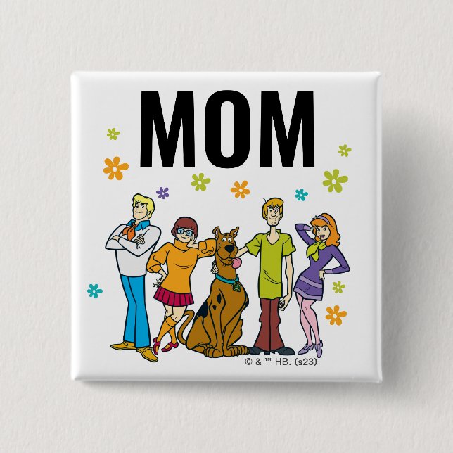 Scooby-Doo och Gang Birthday Child's Mamma Knapp (Framsida)