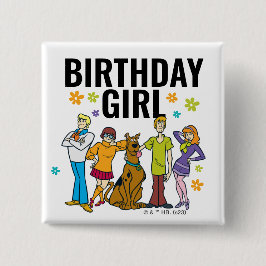 Scooby-Doo och Gang Birthday Girl Knapp