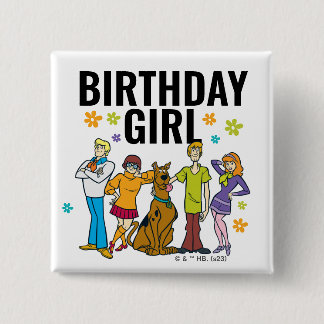 Scooby-Doo och Gang Birthday Girl Knapp