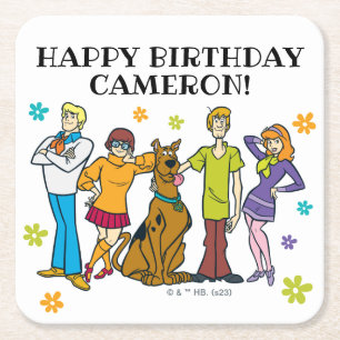 Scooby-Doo och Gang Birthday Underlägg Papper Kvadrat