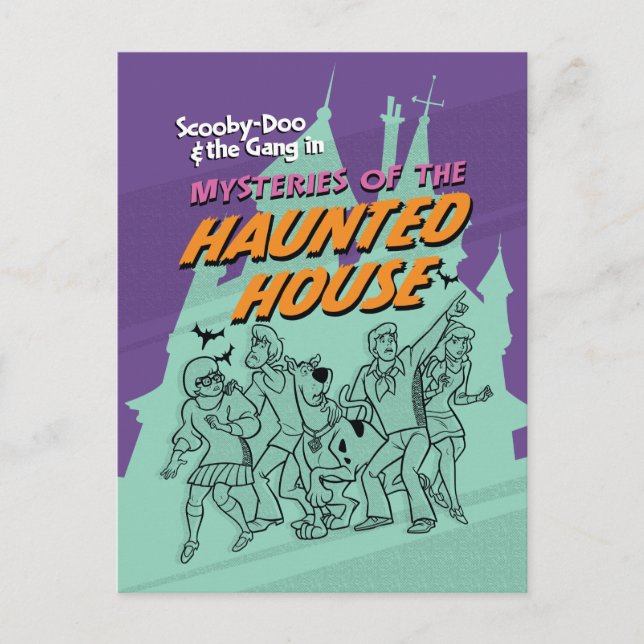 Scooby-Doo och Gang "Haunted House" Vykort (Framsida)