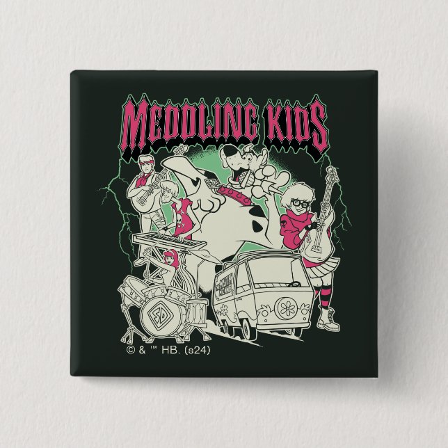 Scooby-Doo och Gang Meddling Kids Punk Band Knapp (Framsida)