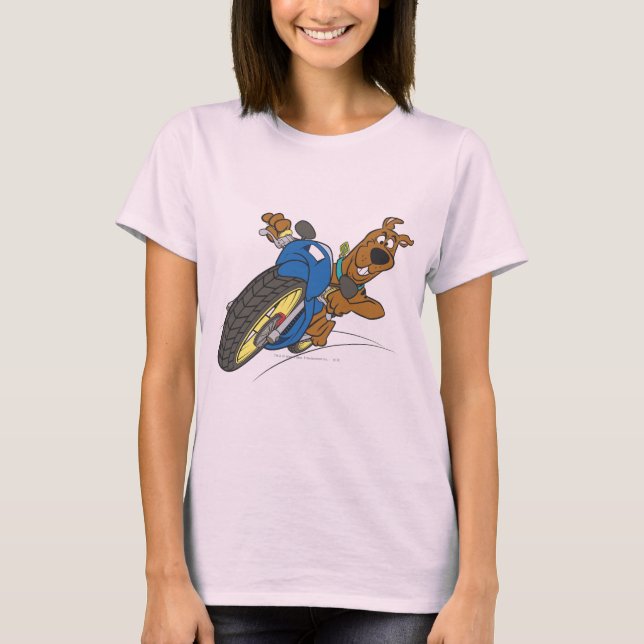 Scooby-Doo Riding Motorcle T-shirt (Framsida)