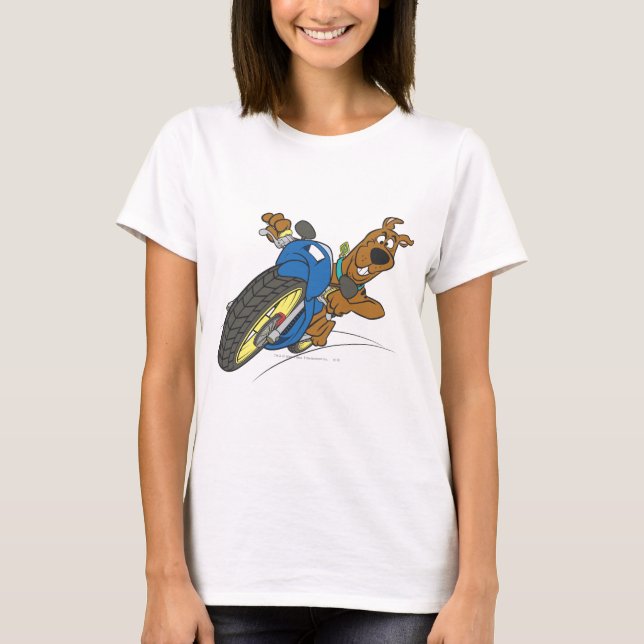 Scooby-Doo Riding Motorcle T-shirt (Framsida)