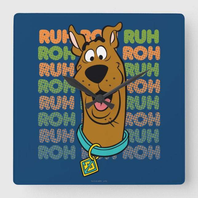 Scooby-Doo Ruh Roh Fyrkantig Klocka (Framsida)