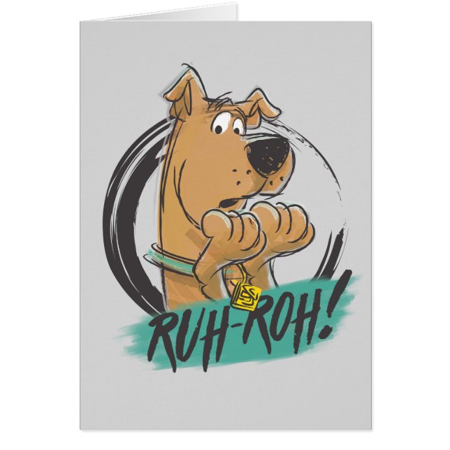 Scooby-Doo "Ruh Roh!" Marker Sketch Hälsningskort (Framsidan)