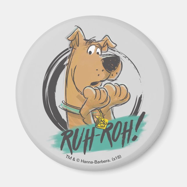 Scooby-Doo "Ruh Roh!" Marker Sketch Magnet (Framsidan)