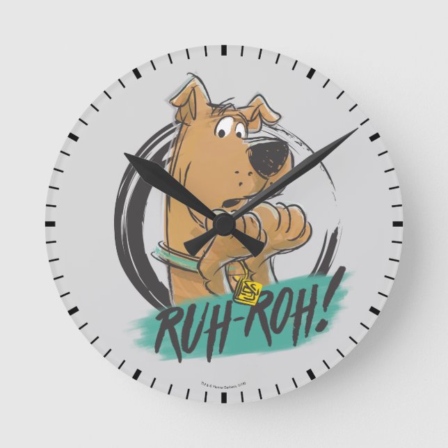 Scooby-Doo "Ruh Roh!" Marker Sketch Rund Klocka (Framsida)