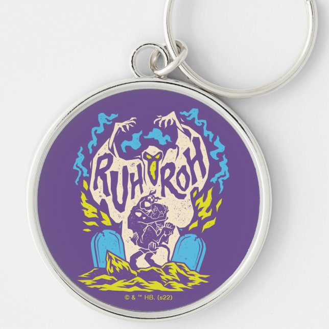 Scooby-Doo | Ruh Roh Scooby & Shaggy Rund Silverfärgad Nyckelring (Framsidan)