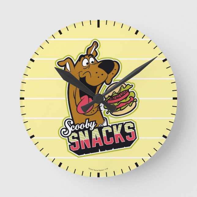 Scooby-Doo "Scooby Snacks" Logotyp Rund Klocka (Framsida)