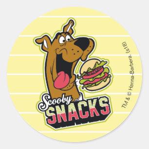 Scooby-Doo "Scooby Snacks" Logotyp Runt Klistermärke