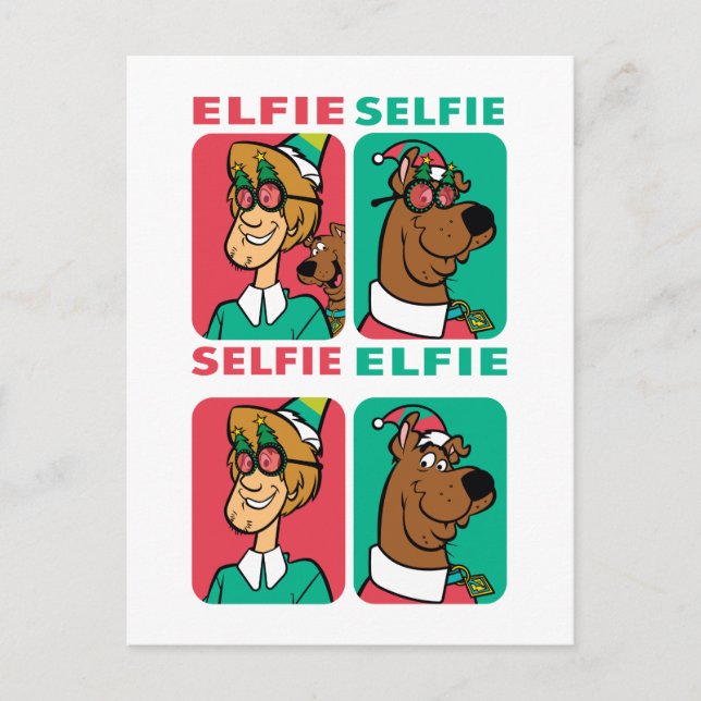 Scooby-Doo & Shaggy ’Elfie Selfie’ Helg Vykort (Framsida)