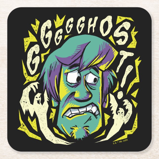 Scooby-Doo | Skrämt Shaggy Underlägg Papper Kvadrat (Framsidan)